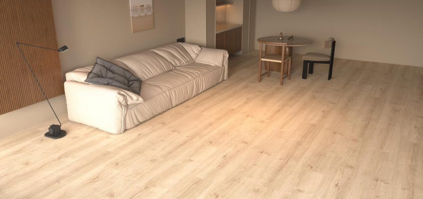 Βινυικό δάπεδο LVT κολλητό της Jerotech σε μοντέρνο χώρο, ανθεκτικό, εύκολο στην τοποθέτηση και ιδανικό για κάθε χώρο