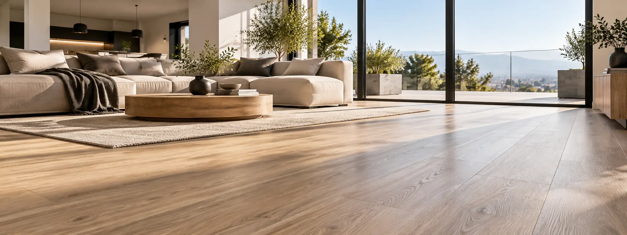 ECO laminate πατώματα χωρίς αρμό σε μοντέρνο σαλόνι